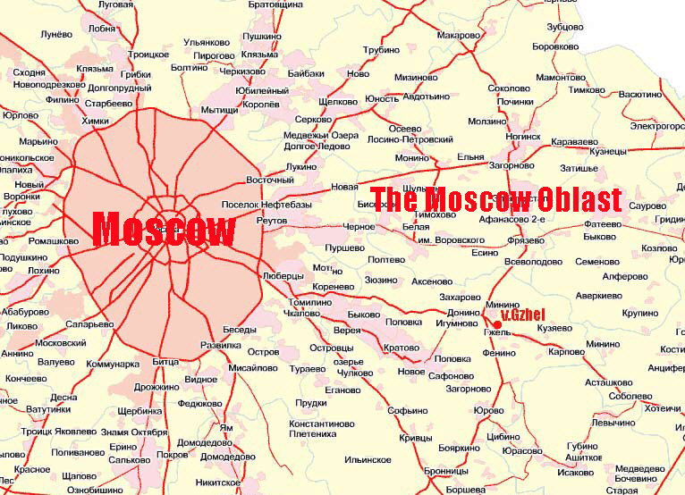 Gzhel quarry map Russia