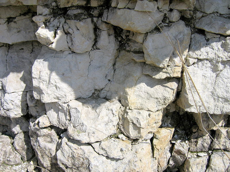 Blocky white limestone